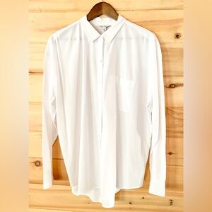 Nine West Women’s White Button Down Long Sleeve Dress Shirt with Pocket NWOT